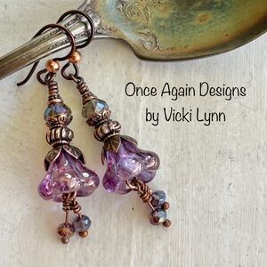 ARTISAN Earrings “Purple Passionflower” - Dangles